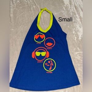 Zumba Fitness Blue and Yellow Halter Top